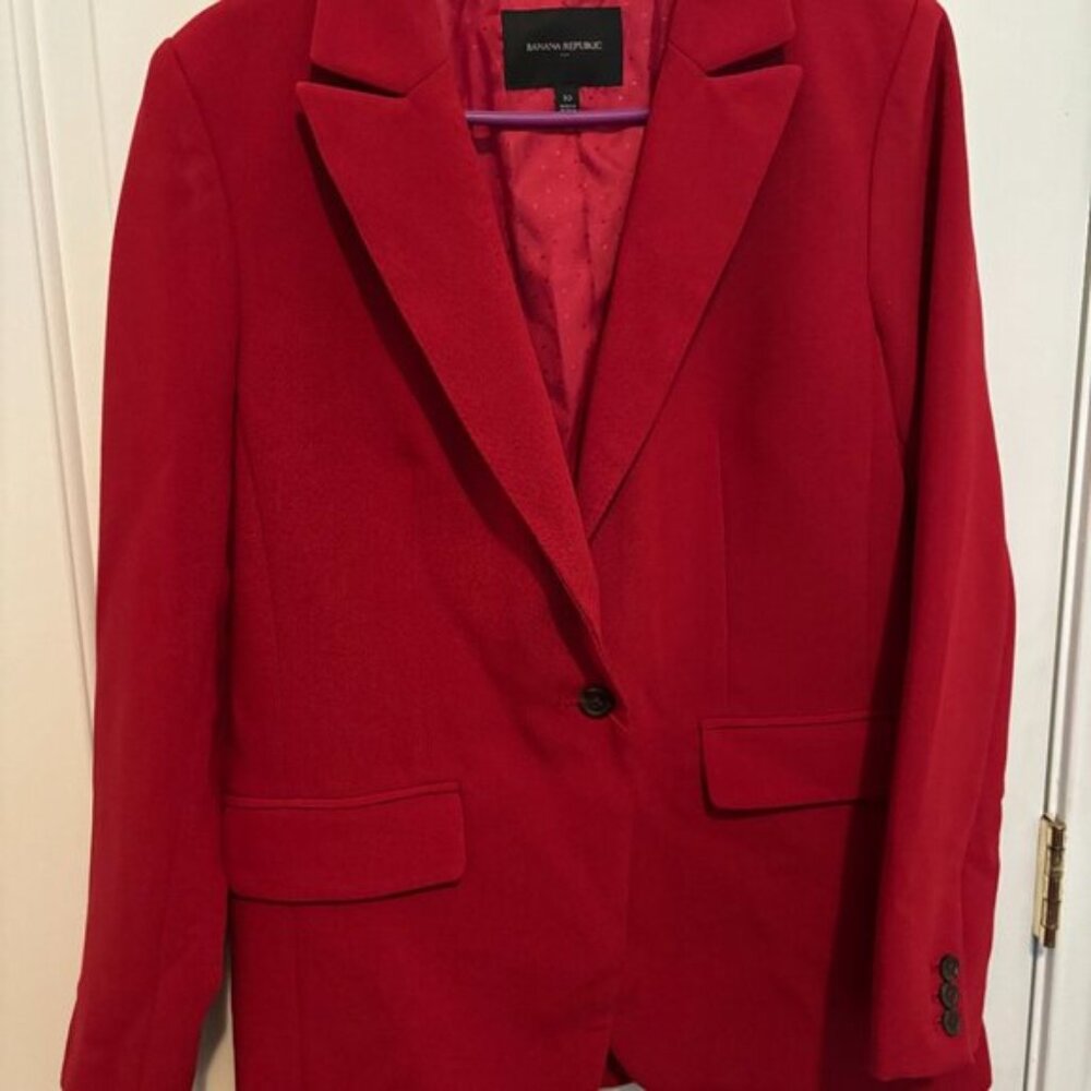 Banana Republic women's size 10 red blazer jacket NWOT